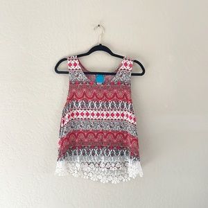 🌿Final Sale Color of‎ Love Lace Trim Tank Top